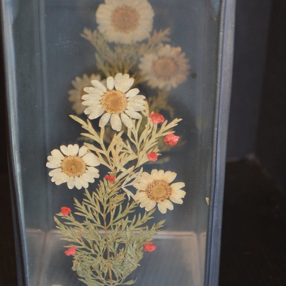 VTG International Silver Co Box Column Stained Glass Floral Flower Candle Holder - Picture 7 of 10